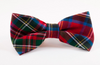 Red Scottish Tartan Plaid Dog Bow Tie
