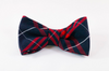 Navy and Red Old South Plaid Dog Bow Tie Collar