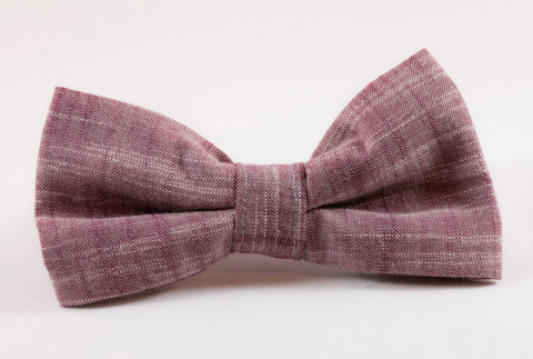 Plum Chambray Dog Bow Tie