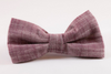 Plum Chambray Bow Tie Dog Collar