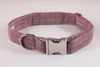 Plum Chambray Bow Tie Dog Collar