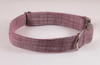 Plum Chambray Bow Tie Dog Collar