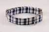 Navy Madras Plaid Bow Tie Dog Collar