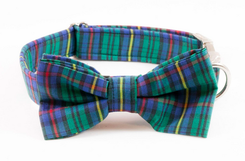 Tartan Plaid School Boy Bow Tie Dog Collar