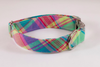 Preppy Pink Madras Plaid Bow Tie Dog Collar