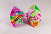 Preppy Pink and Yellow Madras Girl Dog Bow Tie Collar