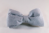 Preppy Grey Seersucker Dog Bow Tie