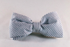 Preppy Grey Seersucker Bow Tie Dog Collar