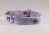 Preppy Purple and Gold LSU Tigers Seersucker Dog Collar