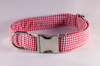 Preppy Red Gingham Bow Tie Dog Collar