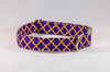 Preppy Purple and Gold LSU Quatrefoil Dog Bow Tie Collar
