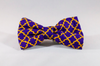Preppy Purple and Gold LSU Quatrefoil Dog Bow Tie Collar