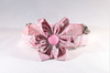 Pink Cherry Blossom Floral Girl Dog Flower Bow Tie Collar