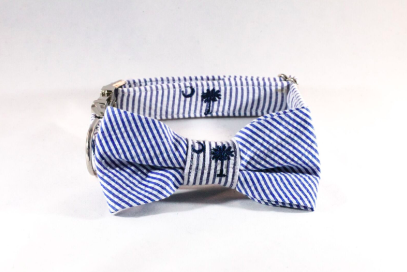Palmetto Plaid Bow Tie Collar