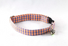 Preppy Navy and Orange Auburn University Gingham Kitty Cat Bow Tie Collar