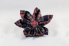 Classic Black and Red Tartan Plaid Girl Dog Flower Bow Tie Collar